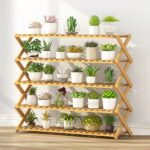 Balcón de 5 capas Sala de estar Soporte de flores de madera maciza plegable Estantes de plantación en macetas, Longitud: 100 cm