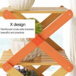 Balcón de 6 capas Sala de estar Soporte plegable de madera maciza Estantes de plantación en macetas, Longitud: 70 cm - Imagen 5