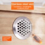 60 Uds., 35 mm, gabinete de superficie plana, ventilación redonda, rejilla de rejilla de acero inoxidable, rejillas de ventilación con pequeños agujeros - Imagen 4