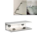 Clip de fijación de vidrio de aleación de aluminio con doble orificio, L, 12 mm