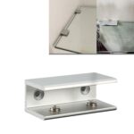 Clip de fijación de vidrio de aleación de aluminio con doble orificio, L, 16 mm