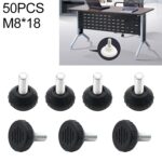 Tapón de soporte de tornillo ajustable para muebles, 50 piezas, M8x18