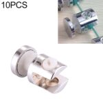 10 piezas de aleación de zinc brillante conexión de soporte fijo abrazadera de fijación de vidrio cilíndrico de 8 mm con base