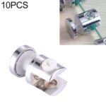 10 piezas de aleación de zinc, conexión de soporte fijo brillante, abrazadera de fijación de vidrio cilíndrica de 10 mm con base