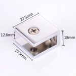 Abrazadera de fijación de vidrio cuadrada con conexión de soporte fijo brillante de aleación de zinc, tamaño: L - Imagen 2