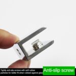 Abrazadera de fijación de vidrio cuadrada con conexión de soporte fijo brillante de aleación de zinc, tamaño: L - Imagen 4