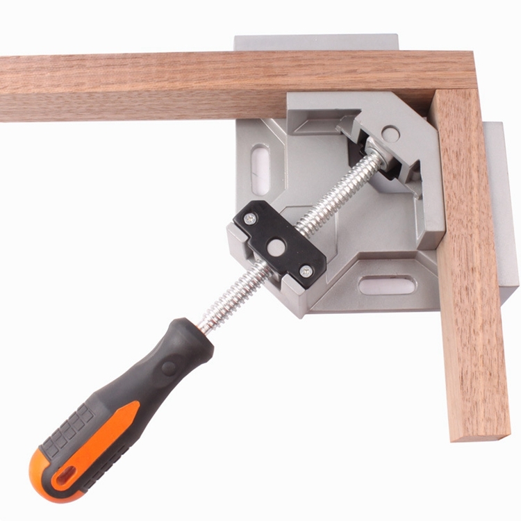 OG7422.jpg Abrazadera de ángulo recto de 90 grados de aluminio con una sola manija, abrazadera de ángulo para carpintería, herramienta de carpeta en ángulo recto - Imagen 1