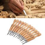 WLXY 12 unids / set cinceles de talla de madera cuchillo básico grabado en madera trabajo hecho a mano sellos de goma herramientas de mano