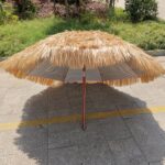 Paraguas de paja de imitación de sombra de vacaciones en la playa, especificación: 1,8 m (café)