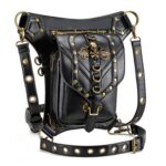 FHG131BK Skull Head Decoration Multifunción PU Cuero Un solo hombro Bolso bandolera Riñonera para damas - Imagen 3