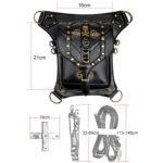 FHG131BK Skull Head Decoration Multifunción PU Cuero Un solo hombro Bolso bandolera Riñonera para damas - Imagen 4