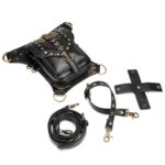 FHG131BK Skull Head Decoration Multifunción PU Cuero Un solo hombro Bolso bandolera Riñonera para damas - Imagen 5