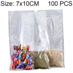 100 PCS Envasado al vacío de alimentos Bolsa de plástico transparente Bolsa de nailon para mantenimiento fresco, Tamaño: 7 cm x 10 cm