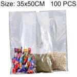 100 PCS Envasado al vacío de alimentos Bolsa de plástico transparente Bolsa de nylon para mantenimiento fresco, Tamaño: 35 cm x 50 cm