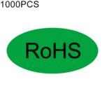 1000 PCS Etiqueta autoadhesiva RoHS de forma ovalada Etiqueta RoHS, Tamaño: 10x20 mm