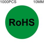 1000 PCS Etiqueta autoadhesiva RoHS de forma redonda Etiqueta RoHS, Diámetro: 10 mm