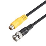 Cable de conexión BNC macho a RCA hembra Cable de monitoreo de cable coaxial de video HD de cobre, longitud: 1 m