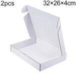 Caja de envío de 2 piezas Caja de embalaje de ropa, color: blanco, tamaño: 32x26x4cm