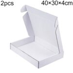 Caja de envío de 2 piezas Caja de embalaje de ropa, color: blanco, tamaño: 40x30x4cm