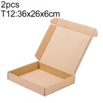 Caja de embalaje de caja de envío de papel Kraft de 2 piezas, tamaño: T12, 36x26x6cm