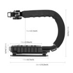 Estabilizador de soporte DV portátil de mano con forma de U / C PULUZ + Kit de luz de estudio LED con cabezal de trípode de zapata fría para todas las cámaras SLR y cámara DV doméstica - Imagen 2