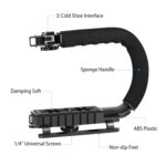 Estabilizador de soporte DV portátil de mano con forma de U / C PULUZ + Kit de luz de estudio LED con cabezal de trípode de zapata fría para todas las cámaras SLR y cámara DV doméstica - Imagen 3