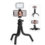 PULUZ Mini Octopus Soporte de trípode flexible con cabezal esférico y abrazadera para teléfono + Adaptador de montaje en trípode y tornillo largo para cámaras SLR, GoPro, teléfono móvil, tamaño: 30 cm x 5 cm