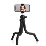 PULUZ Mini Octopus Soporte de trípode flexible con cabezal esférico y abrazadera para teléfono + Adaptador de montaje en trípode y tornillo largo para cámaras SLR, GoPro, teléfono móvil, tamaño: 30 cm x 5 cm - Imagen 2