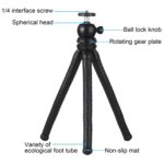 PULUZ Mini Octopus Soporte de trípode flexible con cabezal esférico y abrazadera para teléfono + Adaptador de montaje en trípode y tornillo largo para cámaras SLR, GoPro, teléfono móvil, tamaño: 30 cm x 5 cm - Imagen 4