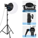 PULUZ 220V 150W 3200K-5600K Luz de vídeo de estudio + soporte de luz de 2,8 m + Kit de fotografía Softbox de linterna plegable de 65cm, 120W 2700K-6500K Light 2.8m Light Holder Kit US Plug - Imagen 3