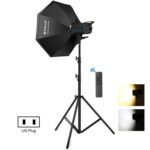 PULUZ 150W 3200K-5600K Kit de luz de flash estroboscópica para estudio fotográfico con reflector Softbox y trípode, 120W 2700K-6500K Light Kit US Plug