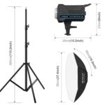 PULUZ 150W 3200K-5600K Kit de luz de flash estroboscópica para estudio fotográfico con reflector Softbox y trípode, 120W 2700K-6500K Light Kit US Plug - Imagen 2