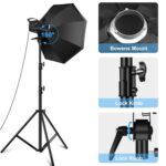 PULUZ 150W 3200K-5600K Kit de luz de flash estroboscópica para estudio fotográfico con reflector Softbox y trípode, 120W 2700K-6500K Light Kit US Plug - Imagen 3