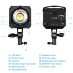 PULUZ 150W 3200K-5600K Kit de luz de flash estroboscópica para estudio fotográfico con reflector Softbox y trípode, 120W 2700K-6500K Light Kit US Plug - Imagen 4