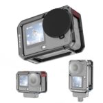 Jaula metálica de doble apertura PULUZ para DJI Osmo Action 6, marco expandible con tapa de lente de silicona., Dual-Opening Cage