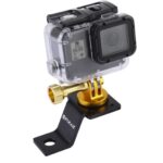 Soporte fijo para motocicleta de aleación de aluminio PULUZ con adaptador de trípode y tornillo para GoPro Hero11 Black / HERO10 Black /9 Black /8 Black /7/6/5/5 Session /4 Session /4/3+ /3/2/1, DJIOsmo Action y otras cámaras de acción...