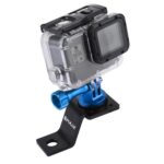 Soporte fijo para motocicleta de aleación de aluminio PULUZ con adaptador de trípode y tornillo para GoPro Hero11 Black / HERO10 Black /9 Black /8 Black /7/6/5/5 Session /4 Session /4/3+ /3/2/1, DJIOsmo Action y otras cámaras de acción...