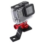 Soporte fijo para motocicleta de aleación de aluminio PULUZ con adaptador de trípode y tornillo para GoPro Hero11 Black / HERO10 Black /9 Black /8 Black /7/6/5/5 Session /4 Session /4/3+ /3/2/1, DJIOsmo Action y otras cámaras de acción...