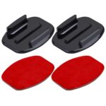 2 soportes de superficie plana PULUZ + 2 adhesivos de montaje para cámaras deportivas de acción PULUZ Soporte de abrazadera flexible Jaws para GoPro, Insta360, DJI y otras cámaras de acción