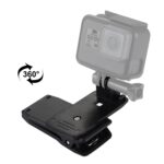Mochila giratoria de 360 ​​grados PULUZ con soporte de abrazadera de liberación rápida para GoPro, Insta360, DJI y otras cámaras de acción