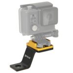 PULUZ Soporte fijo de metal para motocicleta para GoPro Hero11 Black / HERO10 Black /9 Black /8 Black /7/6/5/5 Session /4 Session /4/3+ /3/2/1, DJI Osmo Action y otras cámaras de acción, Fixed Mount 1 (Gold)