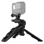 Trípode plegable PULUZ Grip con adaptador y tornillos para GoPro, Insta360, DJI y otras cámaras de acción, carga máxima: 2 kg (negro)