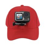 Gorra de béisbol PULUZ con soporte de hebilla con gancho en J y tornillo para GoPro, DJI OSMO Action y otras cámaras de acción, Baseball Hat Red Color - Imagen 2
