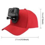 Gorra de béisbol PULUZ con soporte de hebilla con gancho en J y tornillo para GoPro, DJI OSMO Action y otras cámaras de acción, Baseball Hat Red Color - Imagen 3