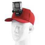 Gorra de béisbol PULUZ con soporte de hebilla con gancho en J y tornillo para GoPro, DJI OSMO Action y otras cámaras de acción, Baseball Hat Red Color - Imagen 5