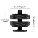 PULUZ Adaptador de tornillo de zapata reforzada de 1/4 pulgada con tuerca doble para cámaras DSLR, GoPro HERO9 Black / HERO8 Black / HERO7 / 6/5/5 Sesión / 4 Sesión / 4/3 + / 3/2/1, Xiaoyi y otros Cámaras de acción - Imagen 4