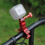 PULUZ Soporte adaptador de manillar de aluminio para bicicleta con rotación de 360 ​​grados con tornillo para GoPro Hero11 Black / HERO10 Black /9 Black /8 Black /7/6/5/5 Session /4 Session /4/3+ /3/2/1, DJI OsmoCámaras de acción y otras cámaras de acc...