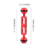 PULUZ Brazo de bolas dobles de aleación de aluminio de 5,1 pulgadas y 13 cm, diámetro de bola: 25 mm, 5.1 inch (Red) - Imagen 2