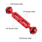 PULUZ Brazo de bolas dobles de aleación de aluminio de 5,1 pulgadas y 13 cm, diámetro de bola: 25 mm, 5.1 inch (Red) - Imagen 3