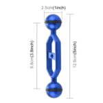 PULUZ Brazo de bolas dobles de aleación de aluminio de 5,0 pulgadas y 12,6 cm, diámetro de bola: 25 mm, 5.0 inch (Blue) - Imagen 2